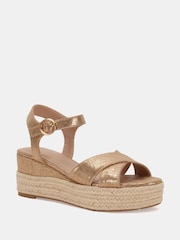 Novo Gold Bowen Mid Espadrille Wedge Sandals - Image 3 of 6