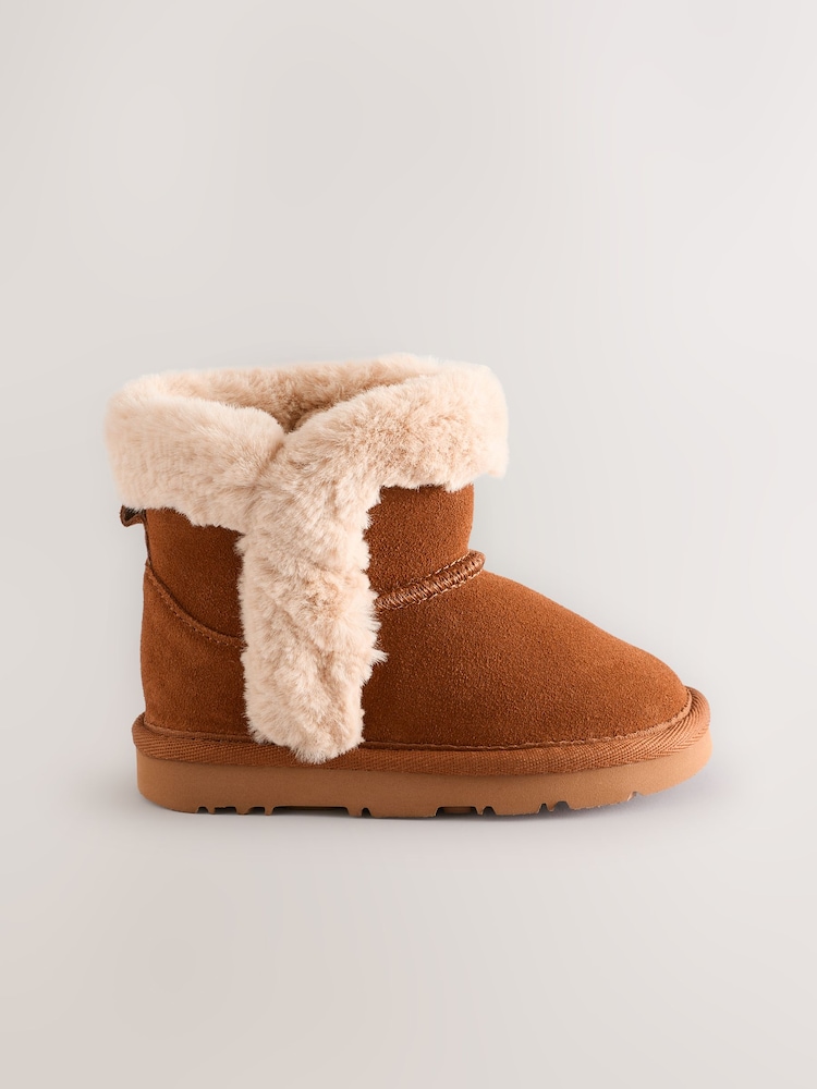 Brown Tall Suede Pull On Boots - Image 2 of 6
