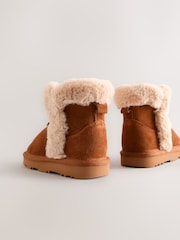 Brown Tall Suede Pull On Boots - Image 4 of 6