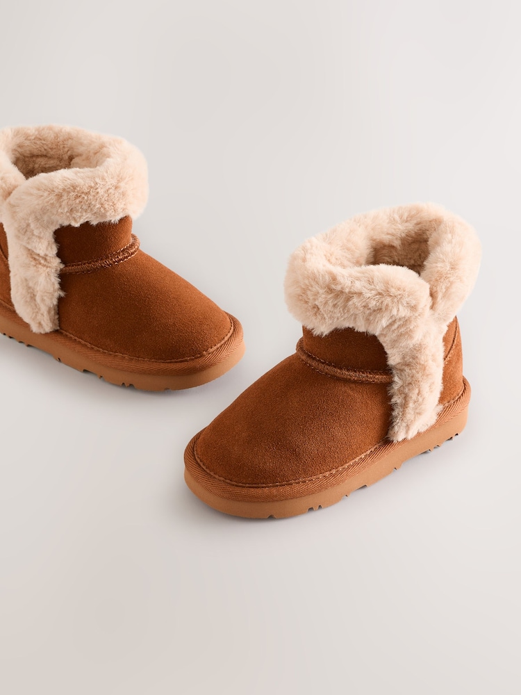Brown Tall Suede Pull On Boots - Image 6 of 6