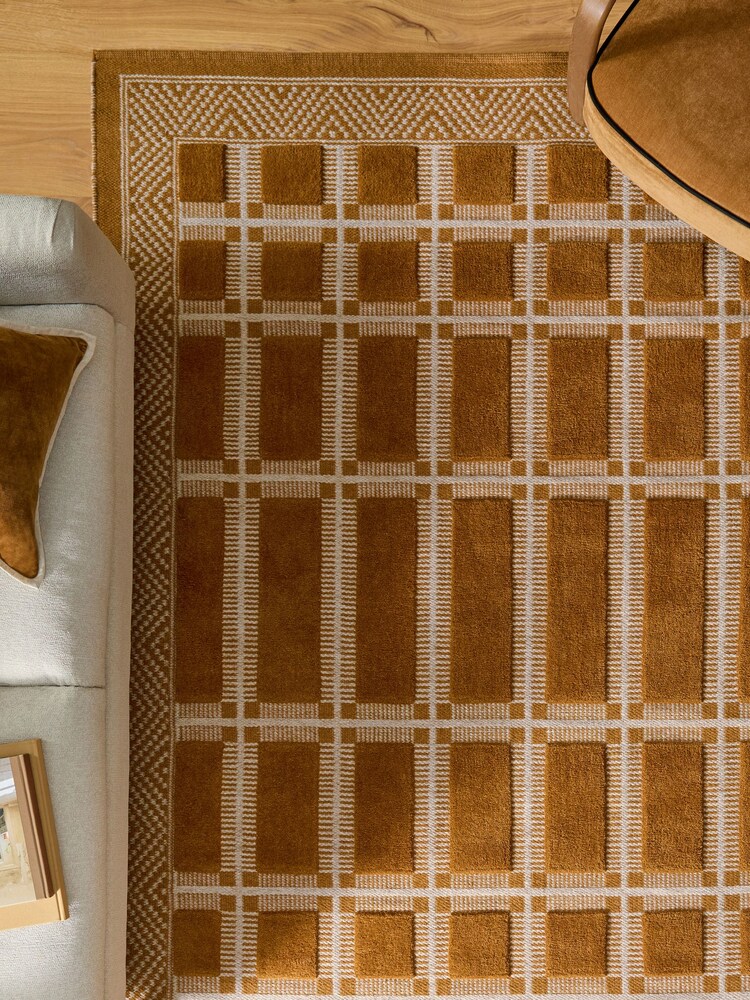 Honey Gold Jacquard Tile Rug - Image 1 of 5