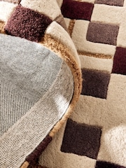 Brown/Gold Geometric Bold Tile Rug - Image 5 of 5