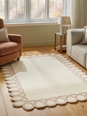 Natural Looped Style Border Rug - Image 1 of 5