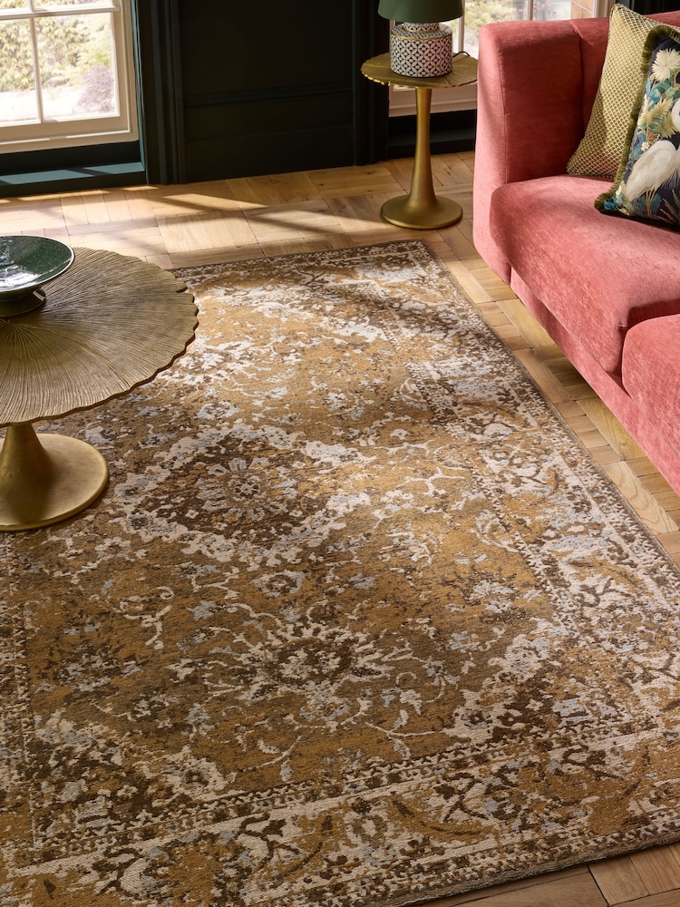 Gold Ezra Oriental Rug - Image 1 of 8 Gold Ezra Oriental Rug - Image 1 of 8