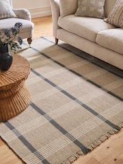 Natural Simplicity Check Woven Rug - Image 1 of 6