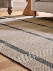 Natural Simplicity Check Woven Rug - Image 2 of 6