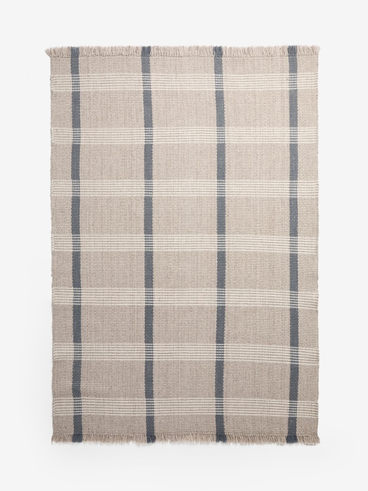 Natural Simplicity Check Woven Rug - Image 6 of 6