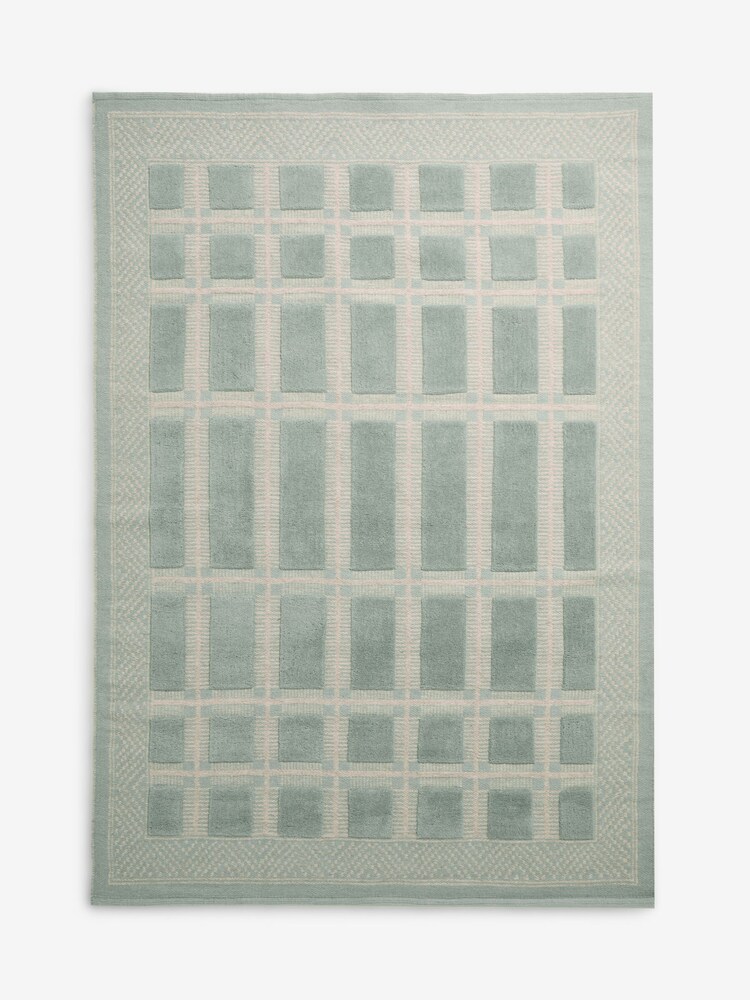 Sage Green Jacquard Tile Rug - Image 5 of 5