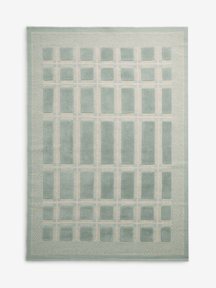 Sage Green Jacquard Tile Rug - Image 5 of 5 Sage Green Jacquard Tile Rug - Image 5 of 5
