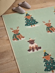 Sage Green Washable Christmas Hamish Rug - Image 3 of 5