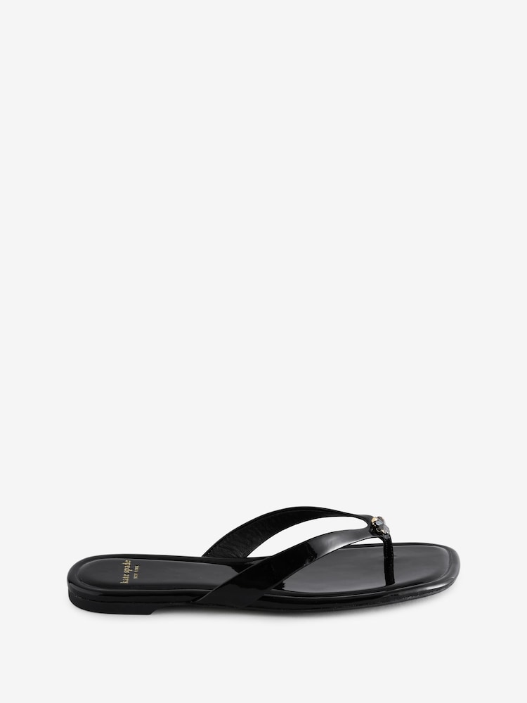 kate spade new york Flower Flip Flop Black Sandals - Image 1 of 2