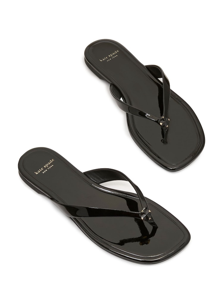 kate spade new york Flower Flip Flop Black Sandals - Image 2 of 2