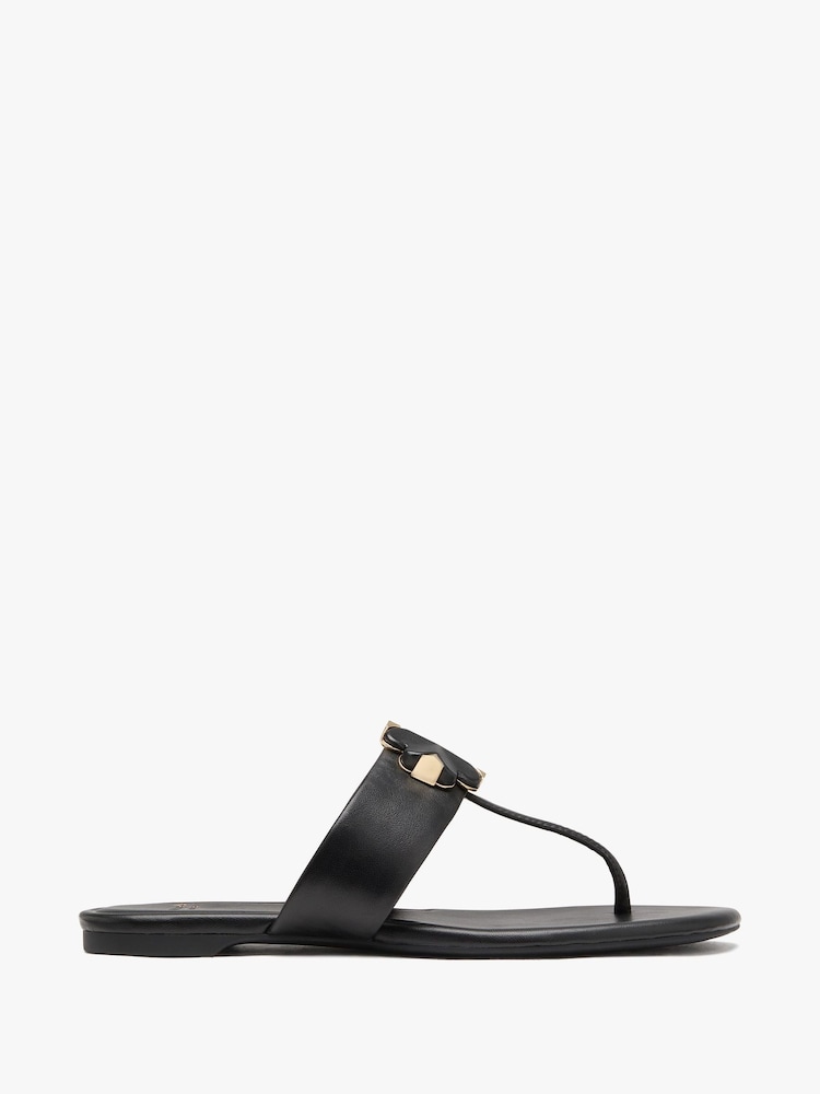 kate spade new york Spade Flower Print Black Thong Sandals - Image 1 of 5