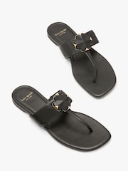 kate spade new york Spade Flower Print Black Thong Sandals - Image 2 of 5