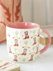 Something Different Cream Howdy Cowboy Boot Print Mug - Image 1 of 4