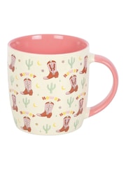 Something Different Cream Howdy Cowboy Boot Print Mug - Image 3 of 4