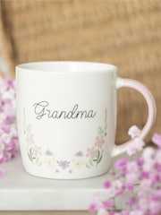 Something Different White Grandma Pastel Floral Print Mug - Image 1 of 4