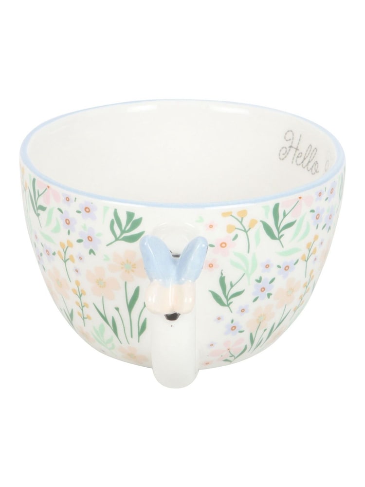 Something Different White Hello Beautiful Ditsy Floral Print Mug with Butterfly - Image 6 of 6
