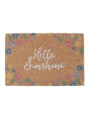 Something Different Brown Hello Sunshine Floral Print Door Mat - Image 2 of 2