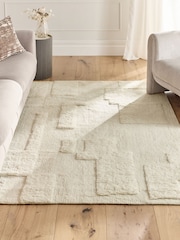 White Chic Relief Shaggy Rug - Image 1 of 5