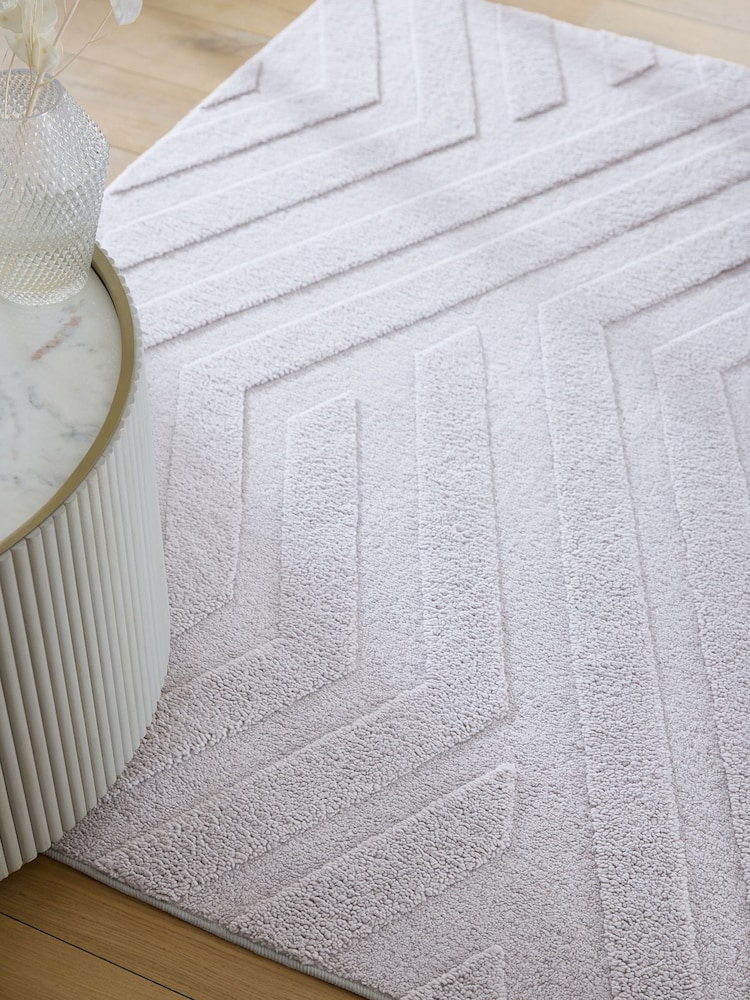 Grey Chevron Bourg Rug - Image 2 of 5 Grey Chevron Bourg Rug - Image 2 of 5