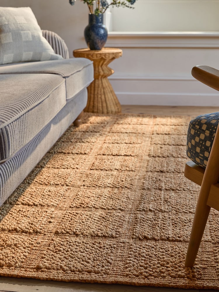 Mid Natural Jute Grid Rug - Image 2 of 5 Mid Natural Jute Grid Rug - Image 2 of 5
