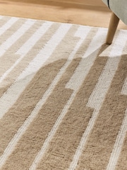 Light Natural Abstract Stripe Rug - Image 2 of 5