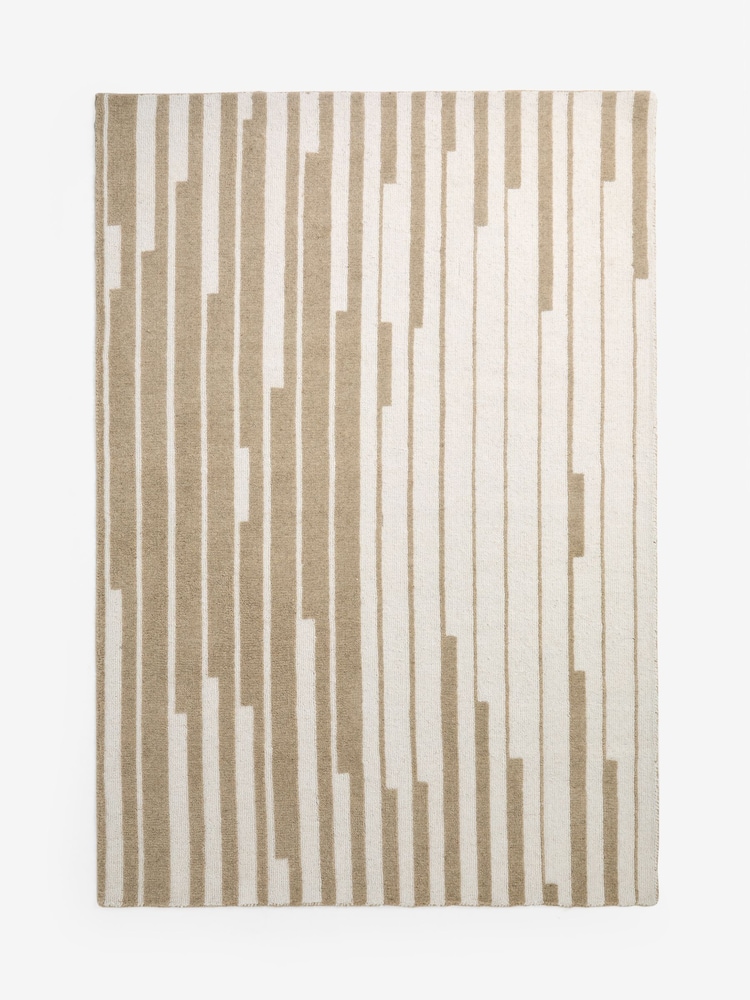 Light Natural Abstract Stripe Rug - Image 5 of 5 Light Natural Abstract Stripe Rug - Image 5 of 5