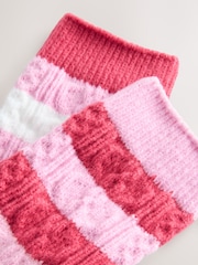 Pink/Cream Cable Boots Socks 2 Pack - Image 3 of 3