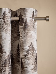 Bronze Metallic Abstract Trees Jacquard Eyelet Lined Curtains - Image 1 of 5