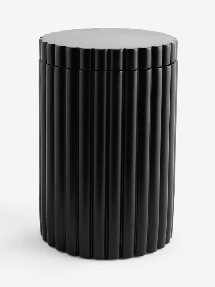 Black Rib Storage Jar - Image 1 of 1 Black Rib Storage Jar - Image 1 of 1