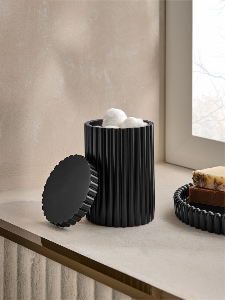 Black Rib Storage Jar - Image 2 of 4 Black Rib Storage Jar - Image 2 of 4