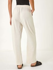 Roman Natural Full Length Linen Trousers - Image 3 of 5