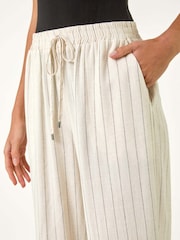 Roman Natural Full Length Linen Trousers - Image 5 of 5
