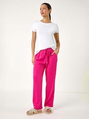 Roman Pink Full Length Linen Trousers - Image 1 of 5