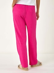 Roman Pink Full Length Linen Trousers - Image 3 of 5