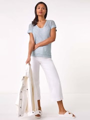 Azul - Roman 2-In-1 Open Knitted T-Shirt - Imagen 2 de 5