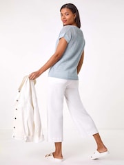 Azul - Roman 2-In-1 Open Knitted T-Shirt - Imagen 3 de 5
