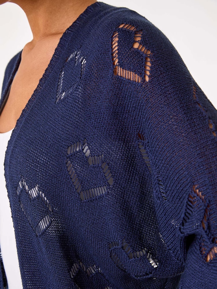 Roman Pointelle srce; srčast Knit pletena jopa - Slika 5 iz 5