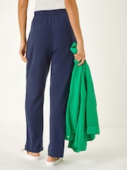 Roman Blue Full Length Linen Trousers - Image 4 of 5