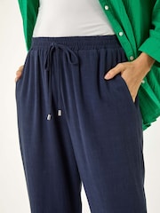 Roman Blue Full Length Linen Trousers - Image 5 of 5