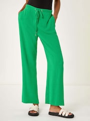 Roman Green Full Length Linen Trousers - Image 4 of 5