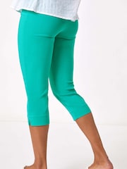 Roman Blue Cropped Stretch Trousers - Image 3 of 5