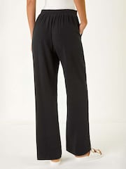 Roman Black Full Length Linen Trousers - Image 3 of 5