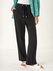 Roman Black Full Length Linen Trousers - Image 4 of 5