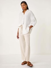 Roman Natural Full Length Linen Trousers - Image 2 of 5