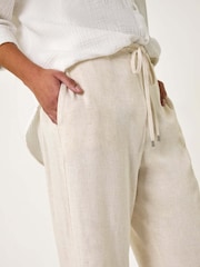 Roman Natural Full Length Linen Trousers - Image 5 of 5