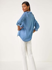 Roman Blue Denim Button Through Shirt - Image 3 of 5