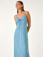 Roman Blue Ring Detail Midi Dress - Image 4 of 5