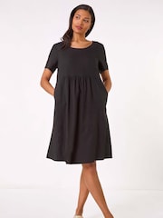 Roman Black Relaxed Pocket Dress - Image 2 of 5